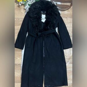 Zara  women faux fur manteco wool new with tags multiple sizes